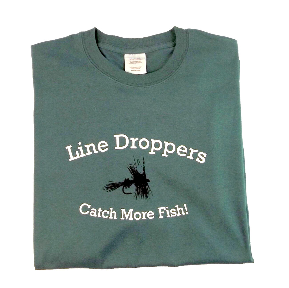 Line Droppers Catch More Fish T-Shirt Size XL Fishing Fisherman Tee Shirt
