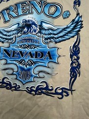 Reno Nevada Men T-Shirt Medium Beige Graphic 2013 Motorcycle Bike Rally 19th