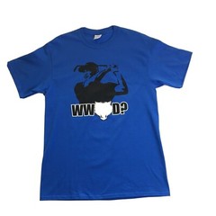 Mens WWTD? T-Shirt Blue Size M WHAT WOULD TIGER DO? Golf Tiger Woods NEW RARE