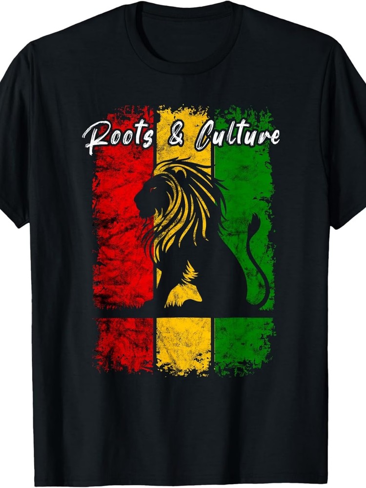 Rasta Reggae Music Headphones Jamaican Lion Of Judah T-ShirtSame Style for Men a
