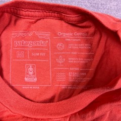 Patagonia Mens Orange Fitz Roy Bear Organic Crewneck Slim Fit T-Shirt Size M