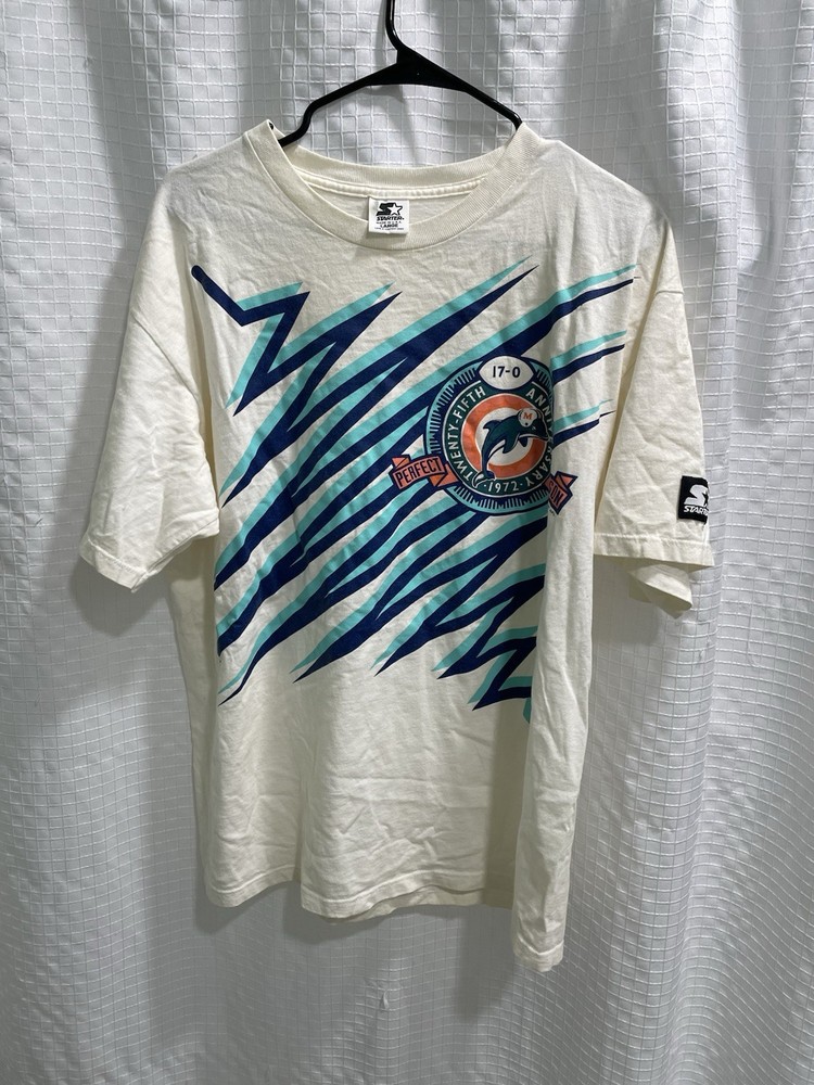 Miami Dolphins Starter NFL football Tee Shirt Shark Tooth Size Large