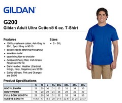 Gildan Mens Short Sleeves Heavy Weight Cotton 6 oz S-5XL T-Shirt M-G200