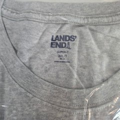 Lands End Super T Shirt Mens 2XL Tall Gray Graphic Pocket Tee 521003 NWT