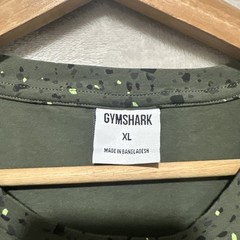 Gymshark Micro Print T Shirt Men’s XL Green Short Sleeve Crew Neck Straight Hem