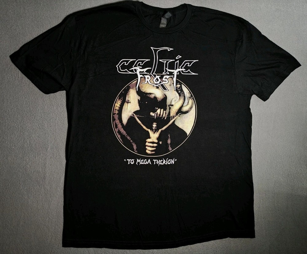 Celtic Frost To Mega Therion Shirt Sz L Black Metal Thrash Bathory