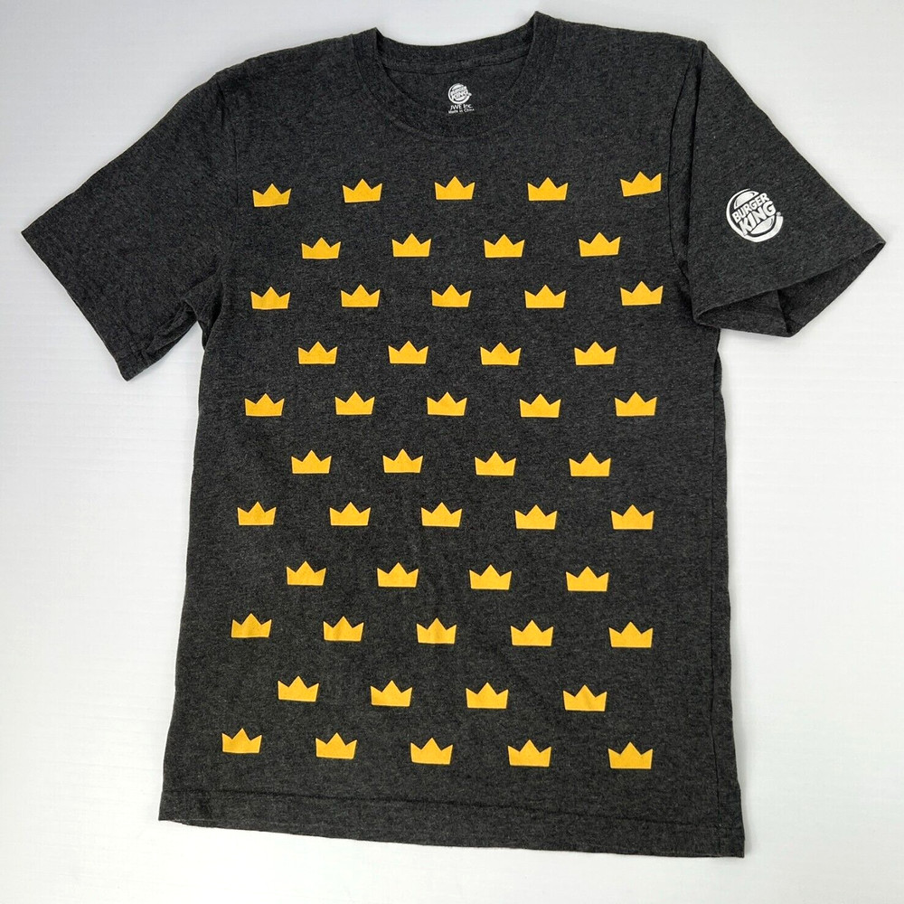 Burger King Shirt Men Small Go The Extra Smile Crown All Over Work Party Core Nw