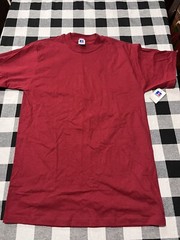 Russell Athletic Maroon Blank T-Shirt Size M USA Made Burgundy