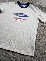Red Ruggison Lab Shirt Mens XL Yellow Blue Ringer Shanghai China Graphic Tee