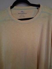 Tommy Bahama Men’s XXL Big & Tall Beige Solid Logo Short Sleeve Crew Neck Tee