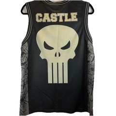 Marvel Punisher Jersey Mens M 38/40 Black Sleeveless Castle Skull