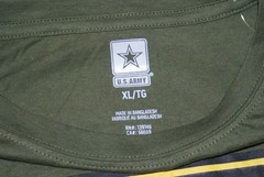 US Army Star Long Sleeve T-Shirt-Green- Liteweight- Adult XL- NEW