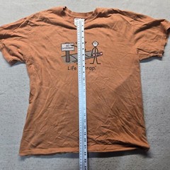 Life is Crap “No Skateboarding” Tee T-Shirt Orange Adult Men’s Size M Medium
