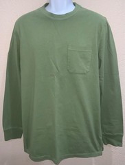 Thick LONG SLEEVE mid weight Crew Neck POCKET T-Shirt Standard Fit Goodfellow