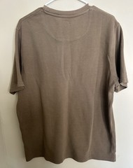 COMMON PEOPLE Ottoman Texture T-Shirt Large Ribbed Short Sleeved Brown