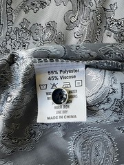 Zeroyas Men’s Long Sleeve Silver Paisley Button-Up Dress Shirt