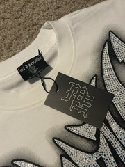 NWT Mixed Emotion Angel Dove Rhinestone Short Sleeve Graphic Print Tee Men M