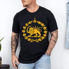 Lion and Sun Iran Persian Flag Iran Shir o Khorshid Graphic T-Shirt