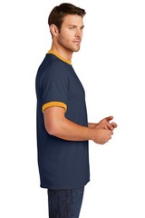 Port & Company PC54R Mens Short Sleeve Retro Ringer Crew Neck Cotton T-Shirt