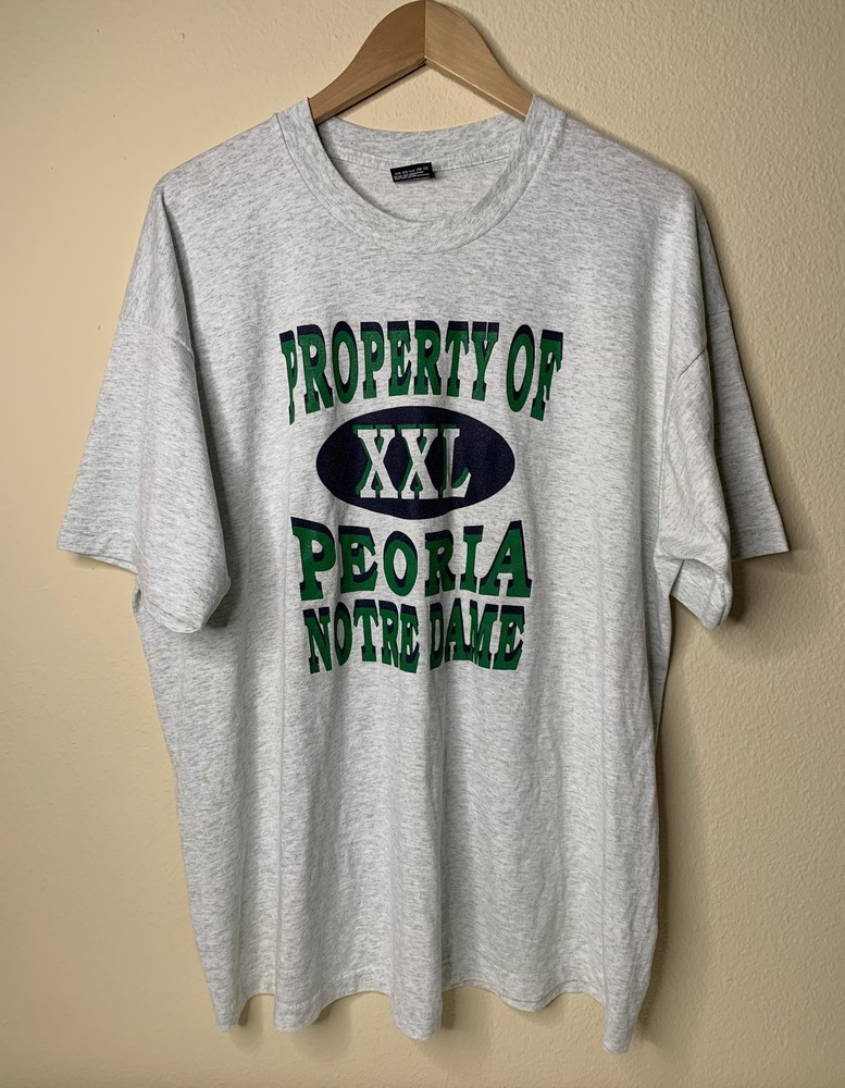 Vintage Peoria Notre Dame Shirt Mens Sz 2XL High School Sports Art Tee 90s