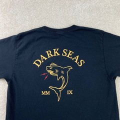 Dark Seas T-Shirt Mens Medium Black Shark Captain Graphic Short Sleeve Tee MMIX