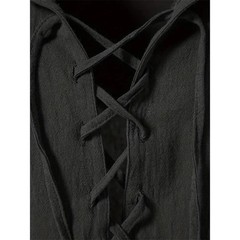 Men’s Retro Cotton Linen Shirt Stylish Pirate V-neck S-XXL Trendy Comfy Gift Tee