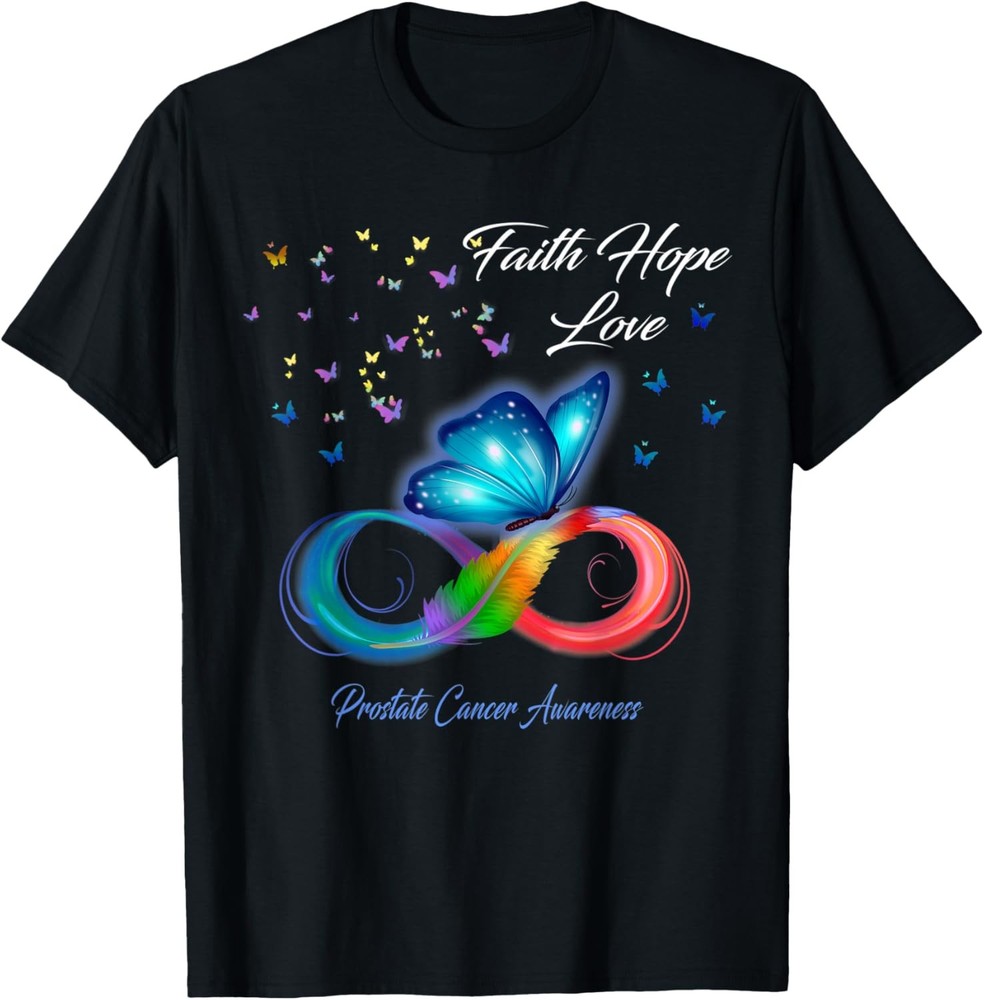 Butterfly Faith Hope Love Prostate Cancer Awareness T-Shirt