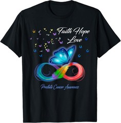 Butterfly Faith Hope Love Prostate Cancer Awareness T-Shirt