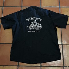 Dickies Bone Yard Customs Work Shirt 2XL Black Skeleton Biker Graphic