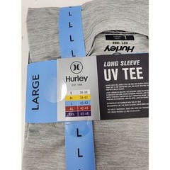 Hurley Mens UV Tee Long Sleeve Gray Poly Blend Athletic Workout Stretch Size L