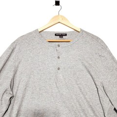 Michael Kors Henley Shirt Mens XL Gray Long Sleeve Cotton Logo Casual