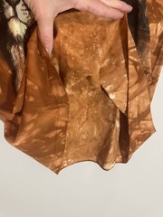 Vintage Back To Earth Tie Dye Lion Print Brown Short Sleeve Shirt Adult Sz M