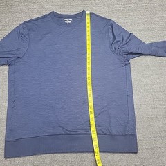 Members Mark Mens Top Medium Size Blue Long Sleeves Soft Pullover w Zip Pocket