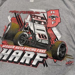 2018 Vintage Harf Racing Tee Single Stitch, Gray w/ graphics racing tee 2xl