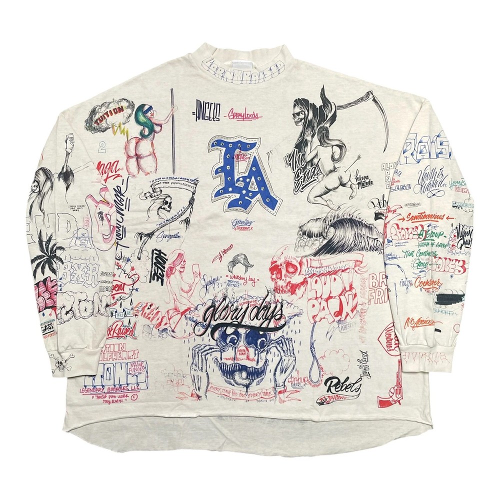 Saint Michael x Readymade Born & Raised Saint Graffiti Long Sleeve Tee Shirt Mul