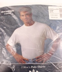 Stafford Polo Men’s L 42-44 Heavyweight 3 Pack Crew Neck White NOS Vintage