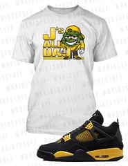 Pro Club Shaka Men J’s All Day Weed Tee Shirt to Match J4 Thunder Smoking Weed T