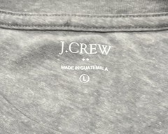 J. Crew Graphic Print T Shirt Men’s Large Gray Cotton Polyester