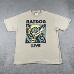 Vintage Rat Dog Music 2001 Band Shirt Live Front & Back Print Large Y2K Brown