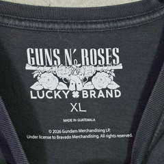 LUCKY BRAND Guns n Roses Mens XL Black Skull Casual Music Rock 80s Metal NWT