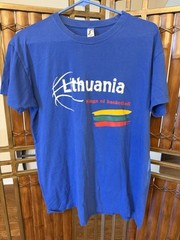 Lithuania Kings of Basketball Shirt Sz L Blue SOL’S Regent Euro FIBA Style Tee