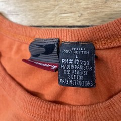 PROSPIRIT Shirt Men L Orange Grunge Skate Tee Knit Thick Stitch Hem Halloween L