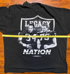 VTG Oakland Raiders Bo Jackson/Howie Long Legacy Double Sided Tee SZ 2XL