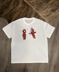 Cute Red Angel Devil Cherub Graphic T-Shirt White Unisex Valentine Love Tee