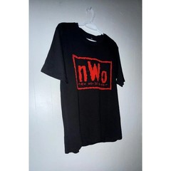 WWE WCW nWo New World Order Wrestling T-Shirt Black Red Logo Size XL