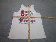 VINTAGE Pine Flat Lake Shirt Mens XL White Grunge Fisherman Tank Top Boat Marina