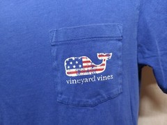 Vineyard Vines American Flag Whale Adult Blue XS TShirt
