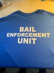 t-shirt Bail Enforcement UNIT Warrant division bounty hunter custom made 2 sides