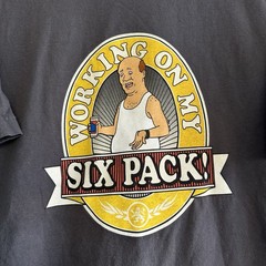VTG 2005 King Of The Hill Bill Working On My Six Pack Beer T Shirt Simpsons XL