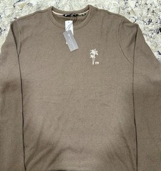 NWT Men’s XL Travis Mathew Waffle Knit Crew Souvenir Stand Shirt Espresso